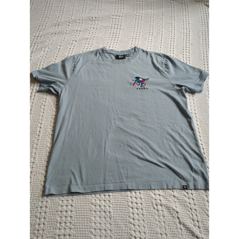 Parra Cycling Cyclist Short Sleeve T Shirt Blue Sz XL Crew Neck